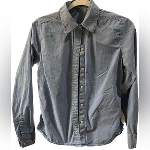 Gap Blue Fitted Stretch Shirt Size Medium, ladies shirt with collar